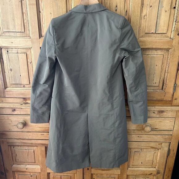 Carine Roitfeld Paris X UNIQLO Collaboration XS Trench Coat Gray Green - Picture 9 of 10